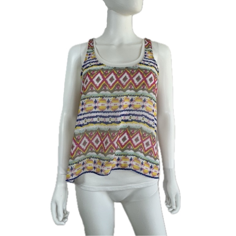 Wallflower Modern Aztec Print Layered Summer Tank